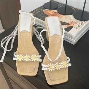 Schutz Hina Sandal in White & Natural